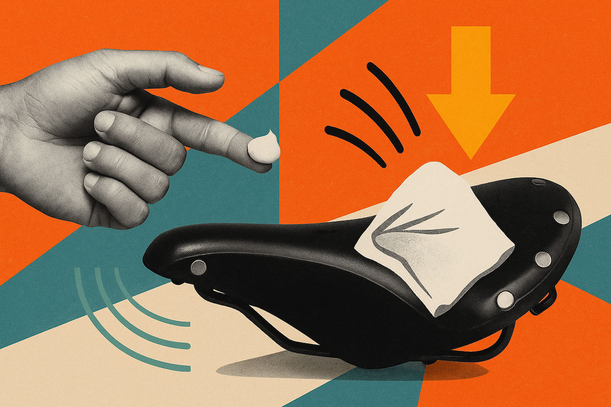 Image of manconditionign bike saddle.